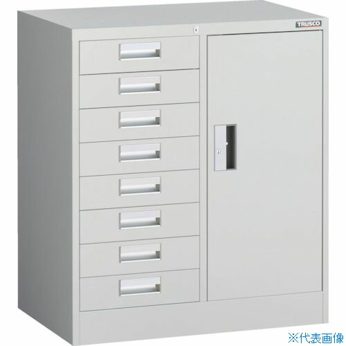 ■TRUSCO VR型キャビネット コンビ 767X500XH880 8段 ホワイト色 VRCB8AW(2638988)[法人限定][直送元]