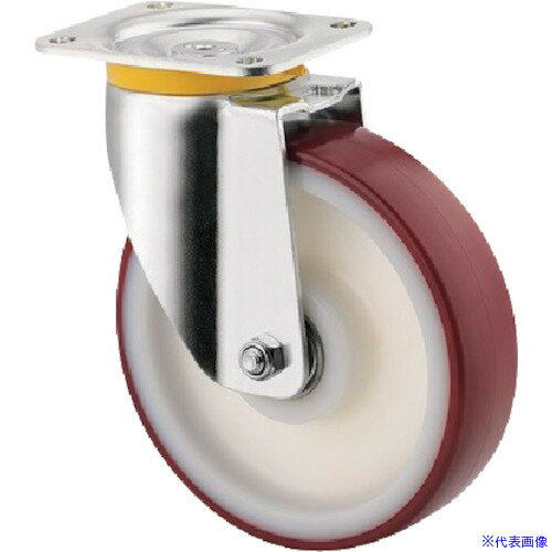 ■テンテキャスター 重荷重用キャスター”ZETA”(ポリウレタン車・スプリング方向矯正) φ125 自在式(スプリング方向矯正付) 468SUAP125P63(2681738)[法人限定][外直送元]