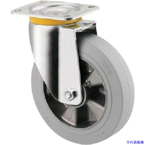 ■テンテキャスター 重荷重用キャスター”ZETA”(ゴム車・タイヤ痕レスタイプ) φ200 自在式 4680IFP200P63(2681827)[法人限定][外直送元]