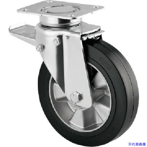 ■テンテキャスター 重荷重用高性能旋回キャスター”DELTA”(ゴム車・メンテナンスフリー) φ160 自在式(ト..