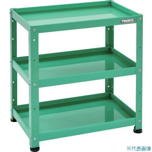 ■TRUSCO 小型ボルト式棚 バーディワゴンラック型 750X500 深3段 ヤンググリーン BD...