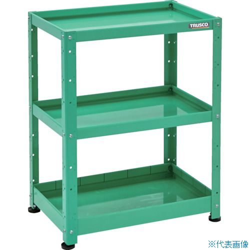 ■TRUSCO 小型ボルト式棚 バーディワゴンラック型 600X400 浅2深1段 ヤンググリーン BDWR963F1YG(2697206)