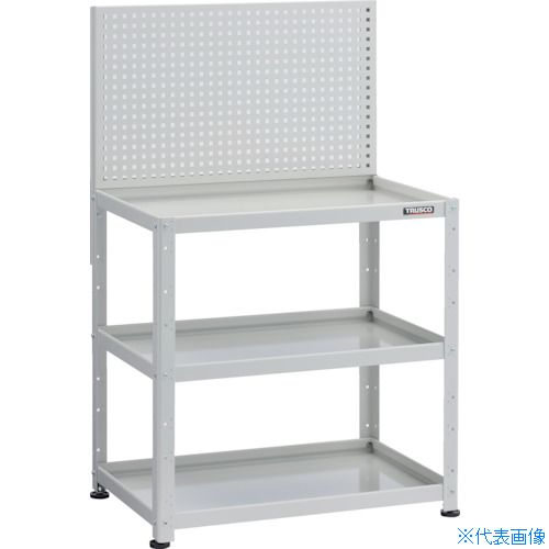 ■TRUSCO 小型ボルト式棚 バーディワゴンラック型 上部パンチングパネル 600×400×1330 BDWRP963W(2697209)