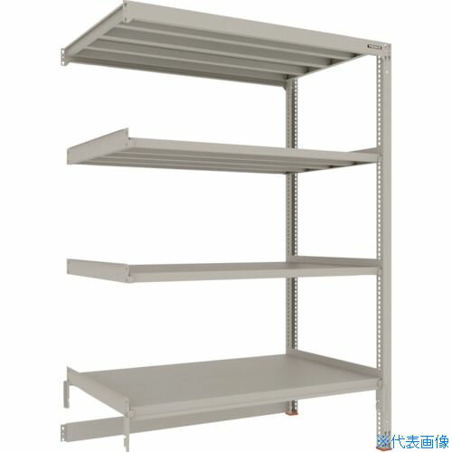 ■TRUSCO スチールラック M3型中量棚 台車天板収納型 H2100XW1500XD921 4段 連結 M3DB7594B(2719448)