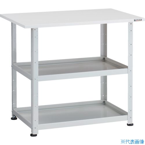 ■TRUSCO 小型ボルト式棚 バーディワゴンラック型 750X500 天板付 ホワイト BDWR972TW(2721037)
