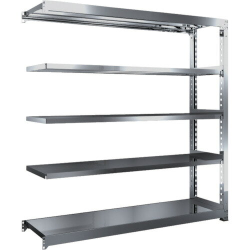 ■TRUSCO ステンレス製中量ボルトレス棚 SM3型 W1800×D471×H1800 5段 連結 SM36655B(2837781)[法人限定][直送元]