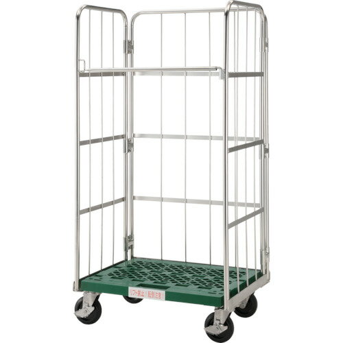 ■TRUSCO ステンレスハイテナー 850X650X1700 樹脂底板 THTSJ16C(2868245)[法人限定...