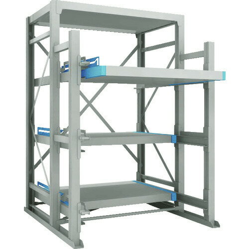 ■TRUSCO フルスライダーラック スライド3段 スチール板付 単体 NSFP213K(2869942)[送料別途お見積り][..