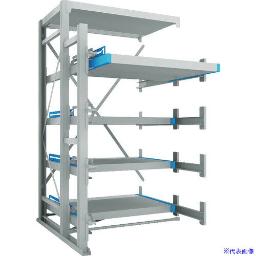■TRUSCO フルスライダーラック スライド4段 スチール板付 連結 NSFP244R(2869993)[送料別途お見積り][..