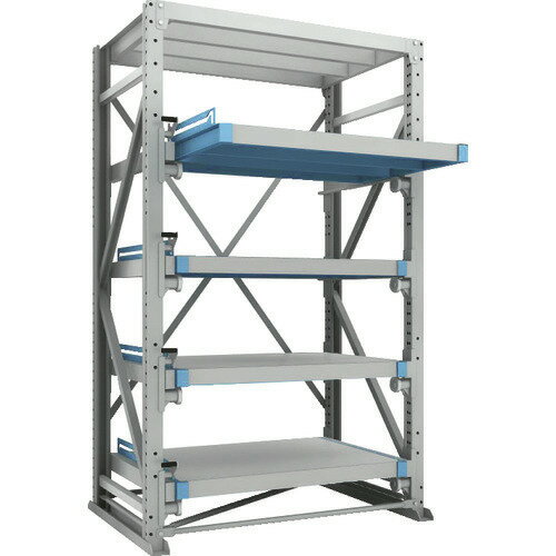 ■TRUSCO スライダーラック スライド4段 スチール板付 単体 NSHP244K(2870096)[送料別途お見積り][法人..