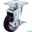 ■ユーエイ プレート式 自在 キャスター ゴム 車輪径130mm ストッパー付き Jタイプ J-S型 取付寸法82×82(75×75) WJ130S(29636...