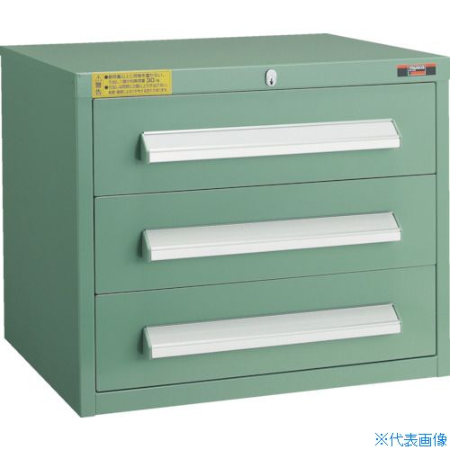 ■TRUSCO WLVR型キャビネット 500X412XH420 引出3段 緑 WLVR424(GN)(3011577)