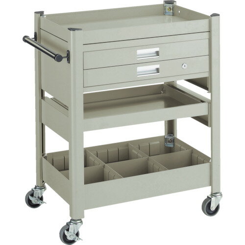 ■TRUSCO コンビネーションワゴン 643X427XH880 スライド棚付 TCW81B2(3015149)[送料別途お見積り][法人限定]