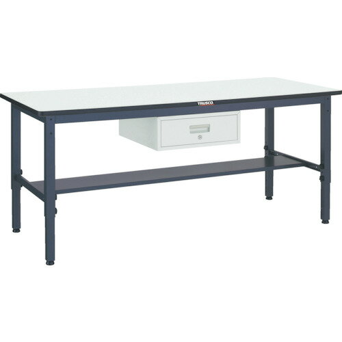 ■TRUSCO 軽荷重作業台高さ調節式(250kg)AWM型 1800X750XH700〜910 1段引出付 ダークグレー色 AWMR1875F1(3015785)[法人限定][直送元]