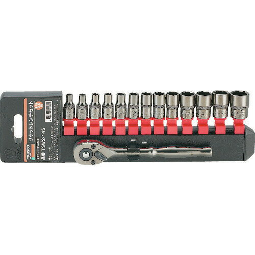 オレンジブック トラスコ中山　TRUSCOTRUSCO ソケットレンチセット 6角タイプ 差込角6.35 14S 〔品番:TSW214S〕[ 注番:3019756]特長●ノンクロムメッキ（ニッケルメッキ）処理で、環境に優しいです。（ラチェットハンドルのプッシュボタン・各ボールの表面処理は六価クロムメッキ）●自動車整備、産業機械整備に最適なセットです。●材質はクロムバナジウム鋼です。仕様●差込角(mm)：6.35●セット内容(点)：14●ソケット内容(mm)：6角：4、4.5、5、5.5、6、7、8、9、10、11、12、13、14●ソケット内容：4〜14mm●ハンドル内容：ラチェットハンドル(TRH2-B)●対辺形状：6角●表面処理：ノンクロムメッキ(ニッケルメッキ)※(ラチェットハンドルのプッシュボタン、各ボールの表面処理は六価クロムメッキ)仕様2●ラチェットハンドル長さ：139mm材質/仕上●クロムバナジウム鋼セット内容/付属品注意原産国（名称）台湾JANコード4989999460636本体質量425gオレンジブック トラスコ中山　TRUSCOTRUSCO ソケットレンチセット 6角タイプ 差込角6.35 14S 〔品番:TSW214S〕[注番:3019756][本体質量：425g]《包装時基本サイズ：265×79×40》〔包装時質量：454g〕分類》手作業工具》ソケットレンチ》ソケットレンチセット☆納期情報：仕入れ先通常在庫品 (欠品の場合有り)