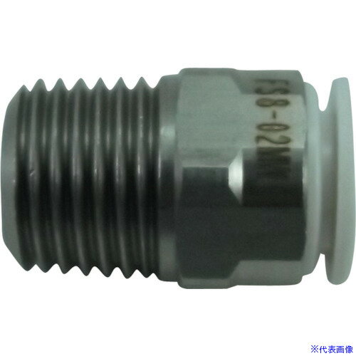 Rakuten - ■チヨダ ファイブSUSメイルコネクタ 白 8mm・R1/4 FS802MW(3095134)