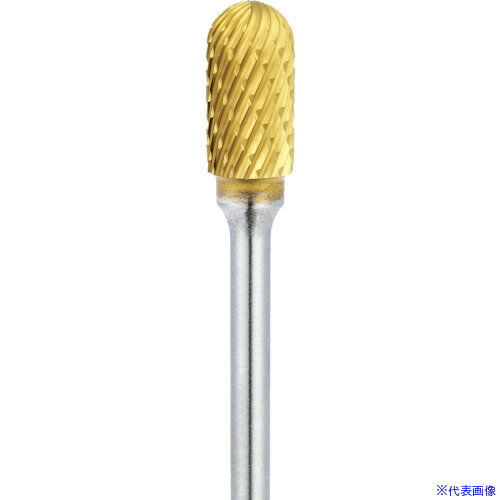 ■ナカニシ チタンコート超硬カッター 円筒先丸型 ダブルカット φ6.3×12.7×軸φ3 21223(3111938)