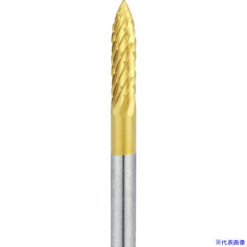 ■ナカニシ チタンコート超硬カッター 砲弾型 ダブルカット φ3×13×軸φ3 21262(3111971)