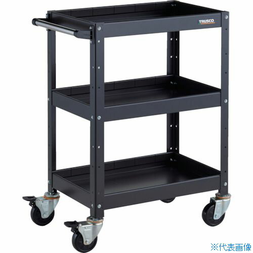 ■TRUSCO ツールワゴン バーディワゴン 600X400XH880 深3段 ブラック BDW963F3BKBK(3268084)