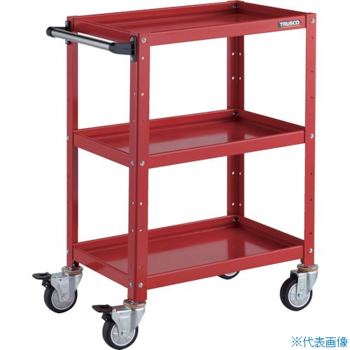 ■TRUSCO ツールワゴン バーディワゴン 600X400XH880 ウレタン車輪 レッド BDW963URR(3268112)