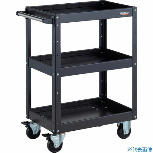 ■TRUSCO ツールワゴン イーグルワゴン 600X400XH880 深型3段 ブラック EGW963F3BKBK(3268704)