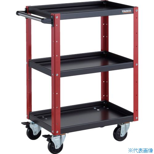 ■TRUSCO ツールワゴン イーグルワゴン 600X400XH880 4輪自在 ブラック/レッド EGW963JBKR(3268821)