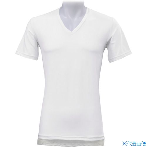 ■リベルタ デオドライズテック 半袖Vネック ホワイト 2XLサイズ DT25153152(3349593)
