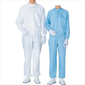 ■ミドリ安全 クリーンウェア 男女共用 上衣 S3205W 上 ホワイト 3L S3205W3L(3371676)[送料別途お見積り][法人限定][掲外取寄]