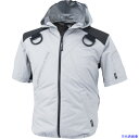 ■XEBEC 空調服遮熱ハーネス半袖ブルゾン(フード付き)XE98105−22−4L シルバーグレー XE98105224L(33729...