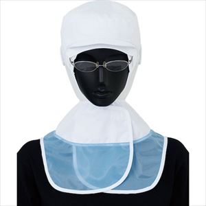 ■サンペックス ロングフード 衛生帽子 ホワイト S SZ510WS(3381494)[法人限定][外直送元]