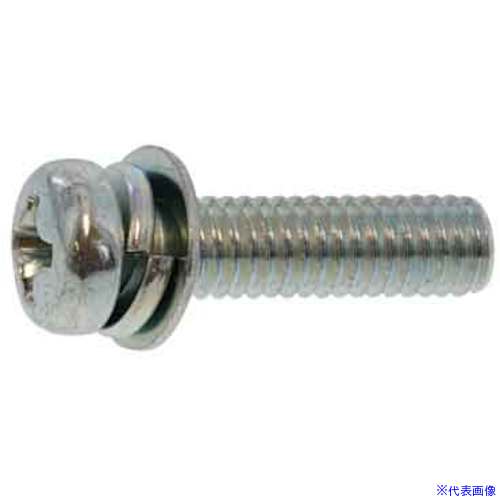 ■SUNCO 組込みねじ ペラウス(+)ナベP＝4(薄板用(鉄(または標準)・三価ホワイト) M4×8(180本入) 1000Q0040040008003180P(3413740)[送料別途お見積り][法人限定][掲外取寄]