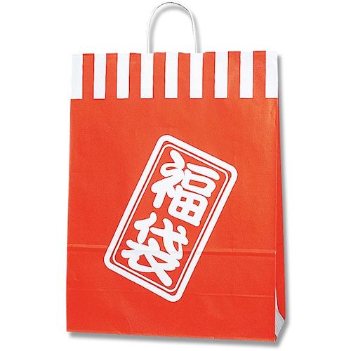 ■HEIKO 手提げ紙袋 25チャームバッグ 紅白 カスタム判 50枚入り 003280320(3431040)[送料別途お見積り][法人限定][掲外取寄]