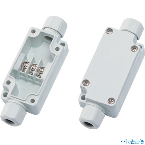 ■タカチ ケーブルグランド付端子ボックス(JAN付き) W70×H50×D24 ライトグレー TMC6PGTR(3466559)
