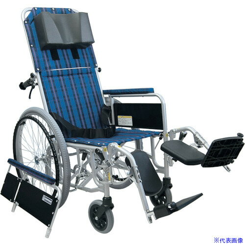 ■カワムラ フルリクライニング車いす自走用(介助兼用) RR52DNB(3467896)[送料別途見積り][法人・事業所限定][外直送]