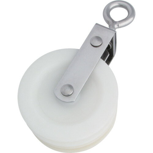 ■水本 滑車 ナイロンプーリー アイタイプ 使用ロープ径Φ〜9mm 車数2 B1340(3514633)