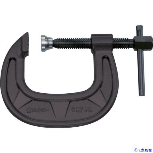 ■スーパー シャコ万力(C型)強力ワイドタイプ 125mm メタリックグレー焼付塗装 CC125E(3528286)