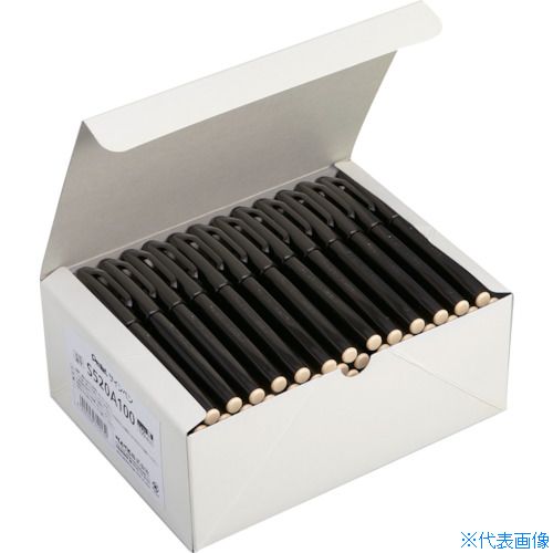 ■PENTEL 水性ペン ぺんてるサインペン 黒 100本 S520A100(3582556)(3.0)