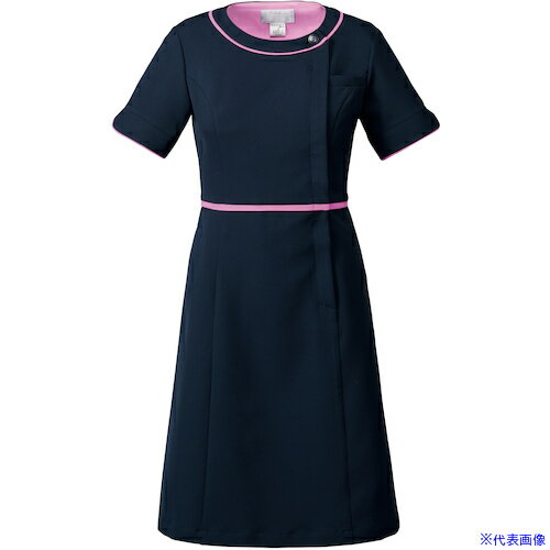 ■FOLK ワンピース ダークネイビー×ランジアパープル 4L 3019SC174L(3610248)[送料別途お見積り][法人限定][掲外取寄]