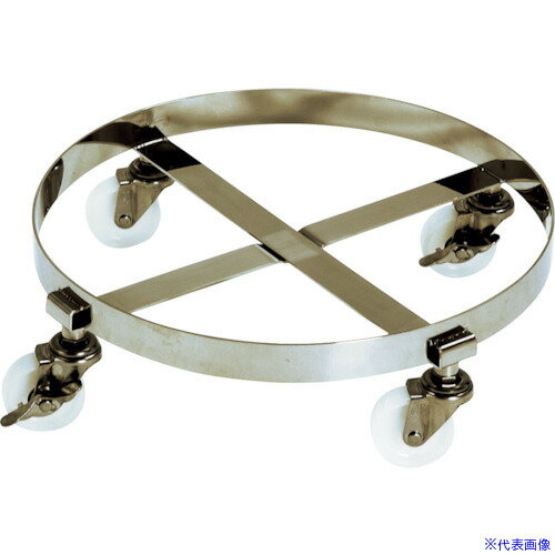 ■テックサス 丸型容器用ステンレス台車 CCM510E(3611527)×2[法人・事業所限定][外直送元]