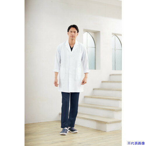 ■FOLK 男性ハーフコート ホワイト S 15201S(3617771)[送料別途お見積り][法人限定][掲外取寄]