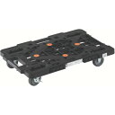 ■TRUSCO 樹脂製平台車 ルートバンメッシュタイプ 615X415 自在側ストッパー付 黒 MPK600SBK(3619958)