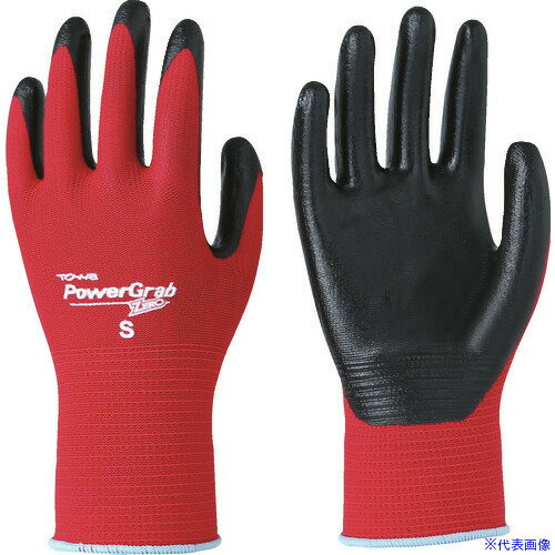 ■トワロン ニトリル背抜き手袋 パワーグラブZERO レッド S 516S(3620913)