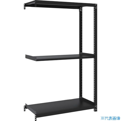 オレンジブック トラスコ中山　TRUSCOTRUSCO スチールラック M1型ボルトレス軽量棚900X420XH1500 3段 連結 サテンブラック 〔品番:M15343BSB〕[ 注番:3621438]特長●シックな色合いと質感が特徴のサテンブラック色のラックです。●オフィスの備品やファイルの整理収納に最適です。用途●事務所、店舗、工場、倉庫仕様●間口(mm)：942●奥行(mm)：443●高さ(mm)：1500●有効間口(mm)：862●色：サテンブラック●棚段数(段)：3●均等積載量(kg/段)：100●最大積載量(kg/台)：700●棚板調整ピッチ(mm)：25●タイプ：連結型仕様2●粉体塗装●ボルトレス仕様●サテンブラック色●棚板調整ピッチ：25mm材質/仕上●本体:スチール（粉体塗装）●ベース:ポリプロピレン（再生材100％使用）セット内容/付属品注意●連結型のみではご使用できません。原産国（名称）日本JANコード本体質量19.3kgオレンジブック トラスコ中山　TRUSCOTRUSCO スチールラック M1型ボルトレス軽量棚900X420XH1500 3段 連結 サテンブラック 〔品番:M15343BSB〕[注番:3621438][本体質量：19.3kg]分類》物流・保管用品》物品棚》軽量棚（50〜120kg）☆納期情報：仕入れ先通常在庫品 (欠品の場合有り)