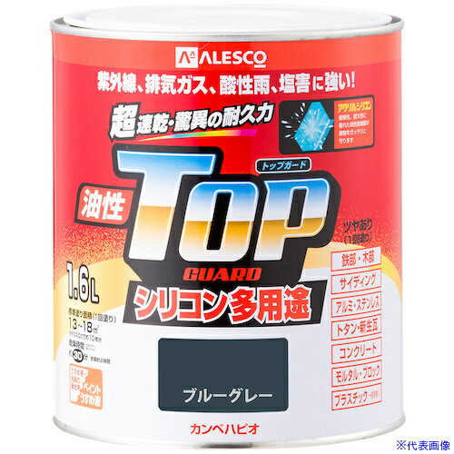 ■KANSAI 油性トップガード ブルーグレー 1.6L 00017640371016(3627824)×6[送料別途お見積り][法人限定][掲外取寄]