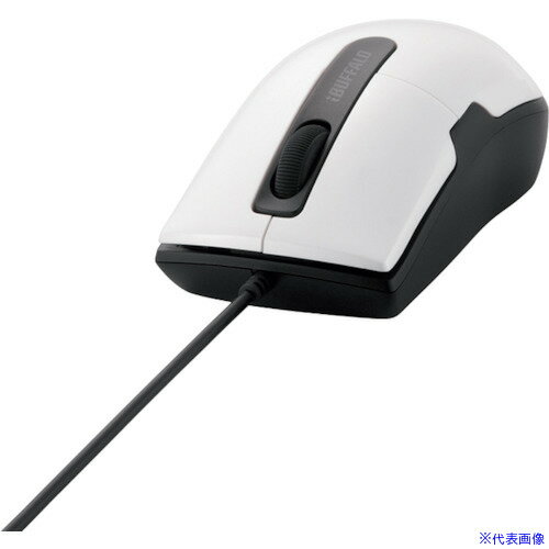 ■バッファロー 有線BlueLEDマウス 静音/3ボタン Sサイズ ホワイト BSMBU26SSWH(3628392)[送料別途見積り][法人・事業所限定][掲外取寄]