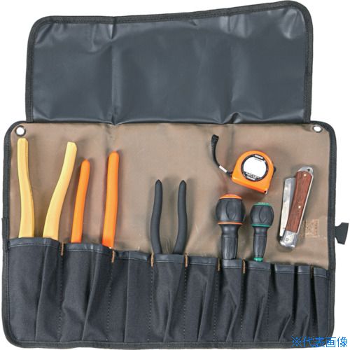 ■TRUSCO 電気工事士技能試験工具 8点入 ツールロールセット DKS7B(3639512)