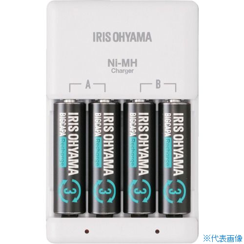 ■IRIS 578041 ビックキャパ リチャージ 充電器セット 単3型4個付 BCRSC3MH4S(3649476)