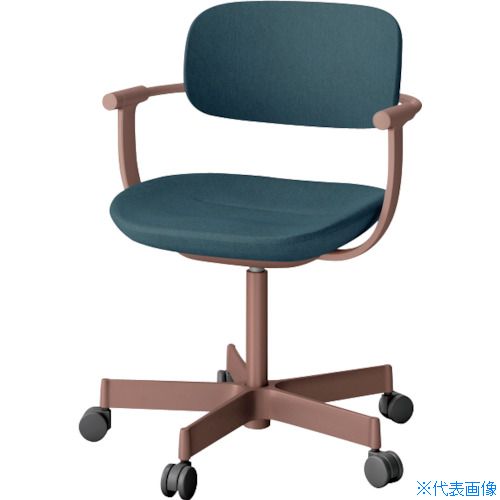 ■ITOKI バーテブラ03チェア 5本脚タイプ フレームチェストナットブラウン・布地ダックブルー KG825CDF2..