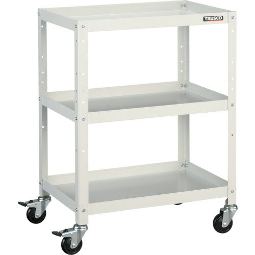 ■TRUSCO ツールワゴン ラビットワゴン 600X400 ゴム車輪 ホワイト RBW863W(3663566)