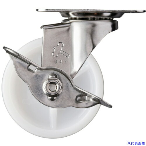 ■ハンマー Eシリーズオールステンレス 旋回式ナイロン車輪 65mm ストッパー付 315EN65(3670104)